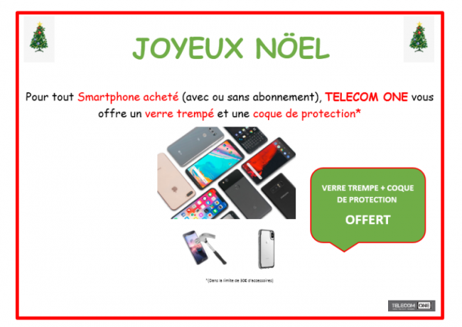 Joyeuses fêtes... 30 euros d'accessoires offerts chez Telecom ONE